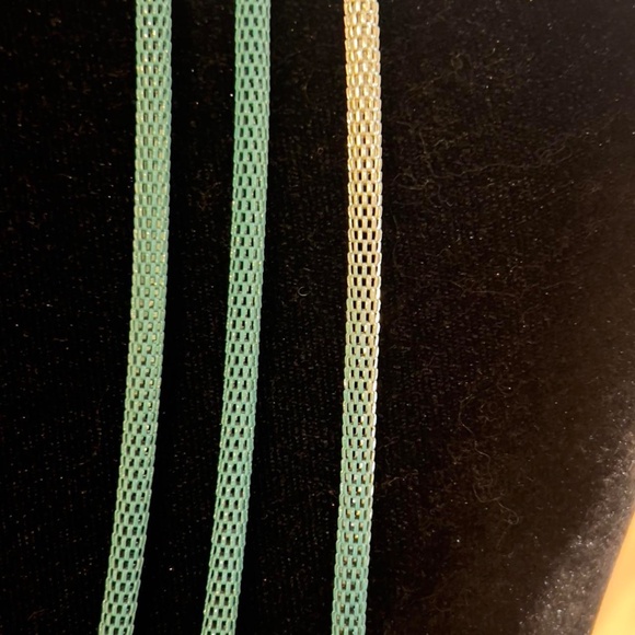 Titanium Necklace Set in Blended Mint Green and Silver - Picture 5 of 6